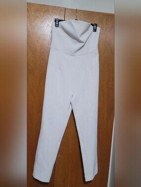 SAFIYAA Auzia Strapless Crepe Jumpsuit in Light Gray